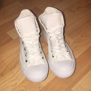 all white hightop converse
